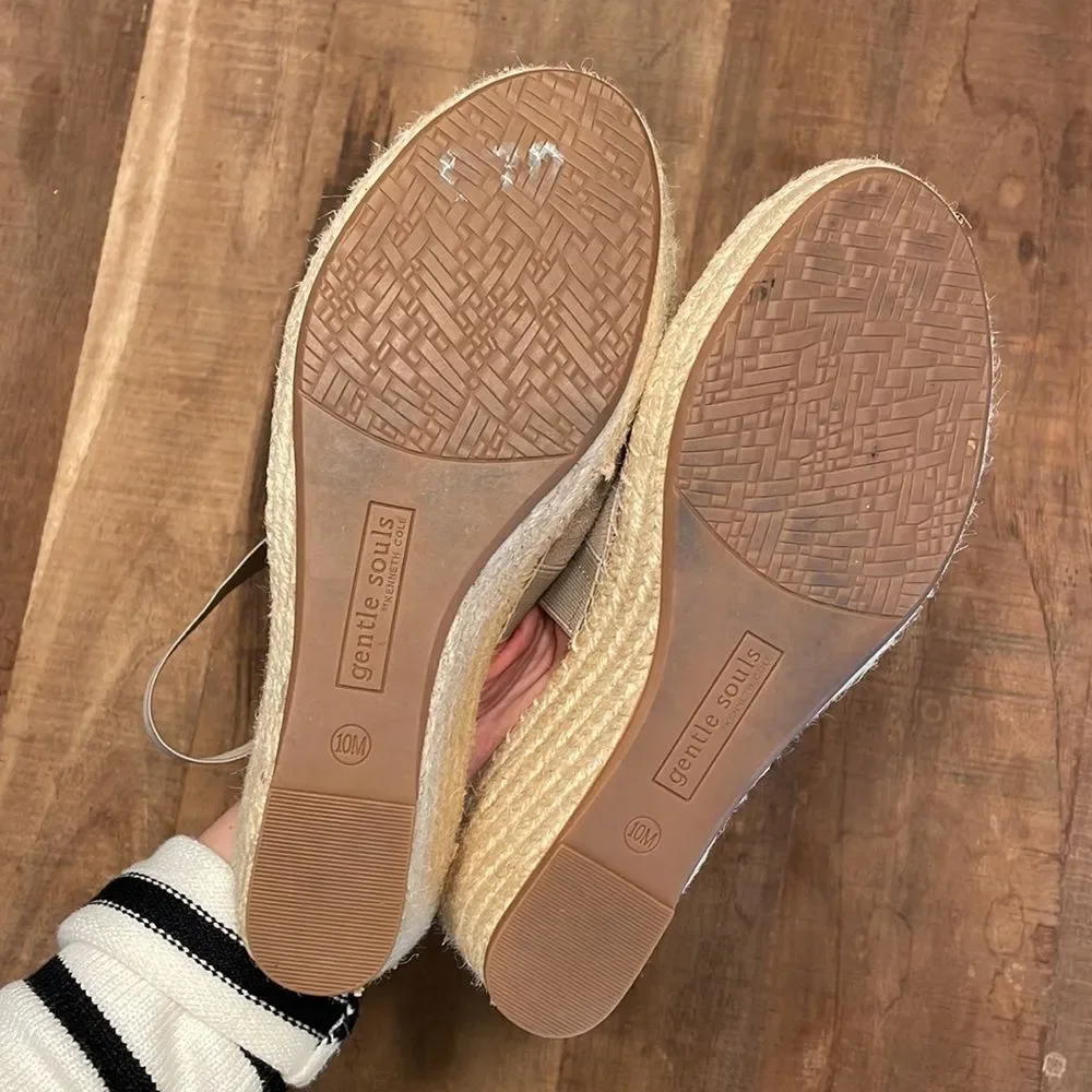 Gentle Souls by Kenneth Cole Colleen Espadrille Wedge Sandals Size 10